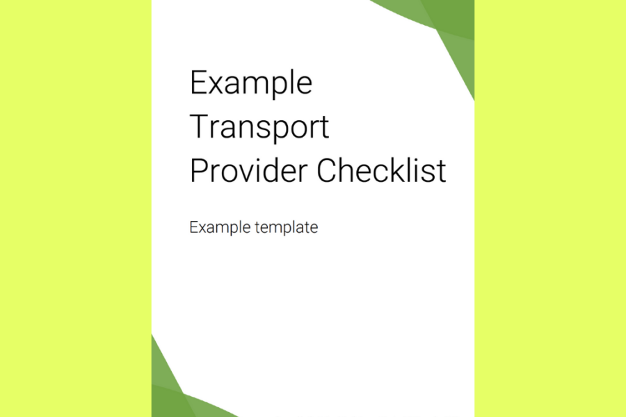 Example transport provider checklist