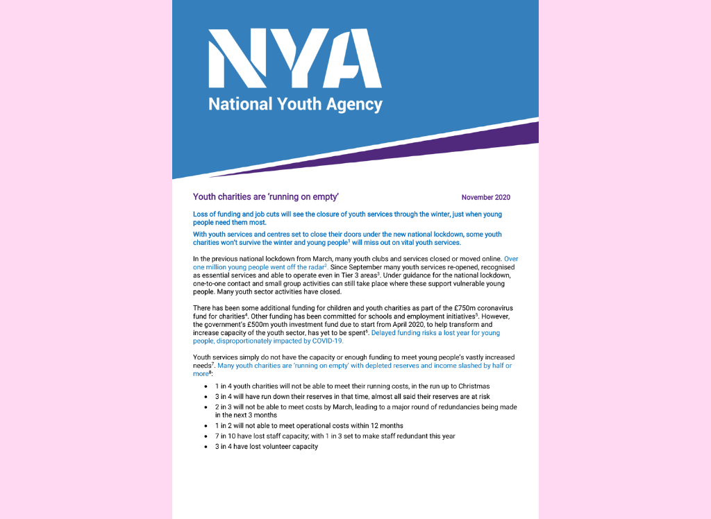 Youth charities are _running on empty_ Youth charities are 'running on empty'