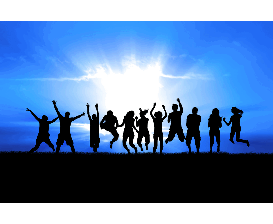 Silwetau o bobl ifanc